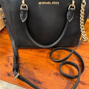 Michael Kors Black Crossbody Bag with Gold Accents